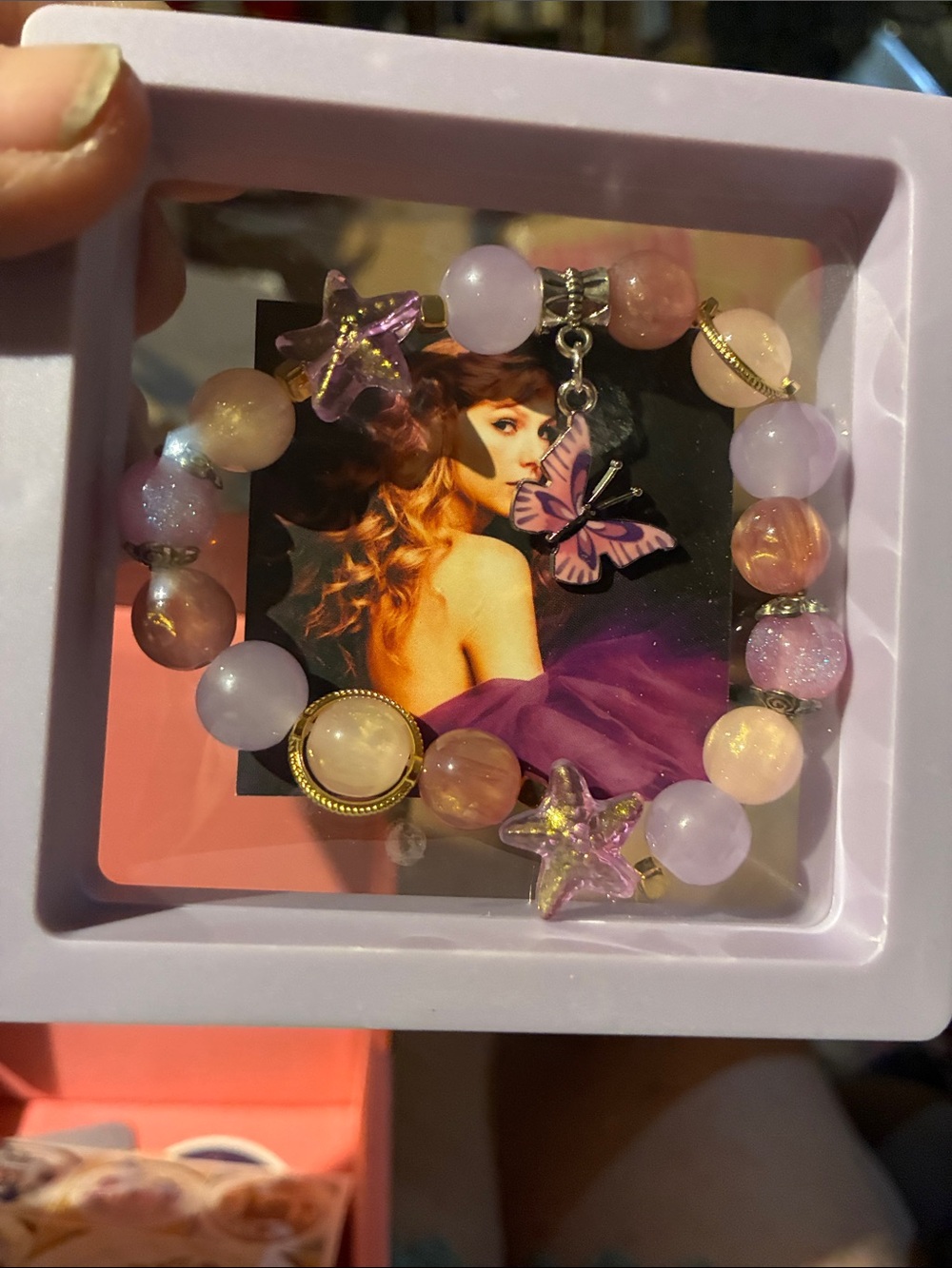Taylor Swift Purple Butterfly & Star Beaded Bracelet